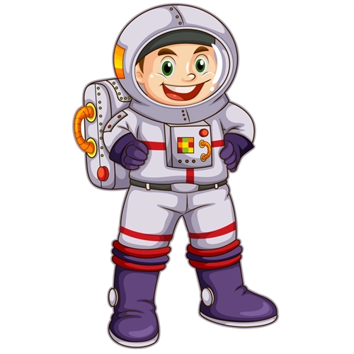 Space Explorers Theme Smiling Astronaut Boy Transparent Sticker